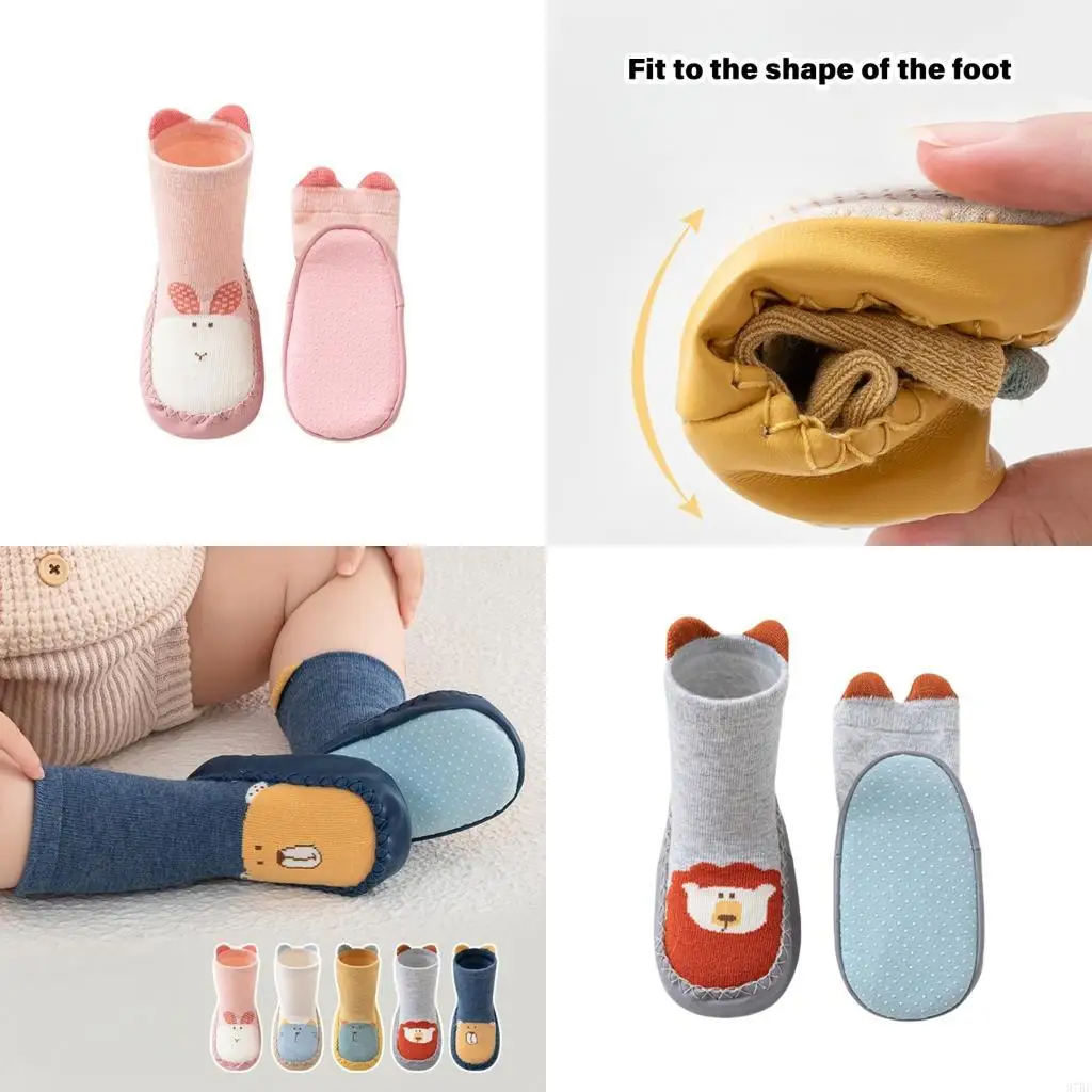 

97BE Breathable Children's Cartoon Ankle Socks Slip Resistant Comfortable Daily Wear