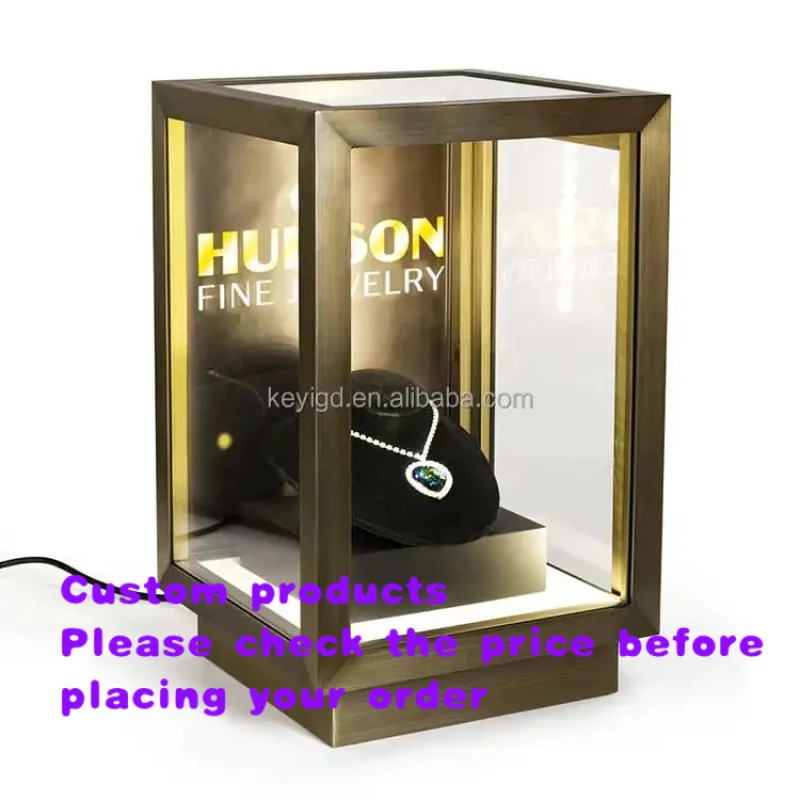 custom.High Quality Modern Style LED Light Glass Display Cabinet Lockable MDF Material Retail Jewelry Shop Shopping Ma