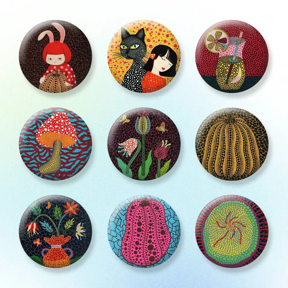 

Kusama Yayoi Art Brooches Cartoon Badge Pins Backpack Hat Accessories Friend Gift