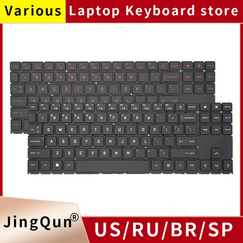 Imagen 1 del producto Teclado español ruso SP/EE. UU. para ordenador portátil HP OMEN 15-EN 15-en0xxx 15z-en 15-EN0010CA TPN-Q238 TPN-Q267 retroiluminado AMD