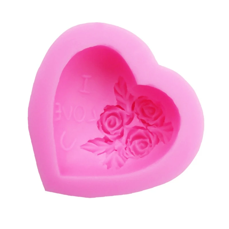 Valentine Kiss Lips Rose Flower Heart Fondant Candy Mold Sugar Cake Decoration Drop shipping
