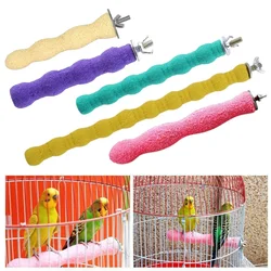 Bird Parakeet Parrot Toy Wooden Stick Sprayed with Colored Sands Grinder Grinding Rod Gripper Pet Supplies