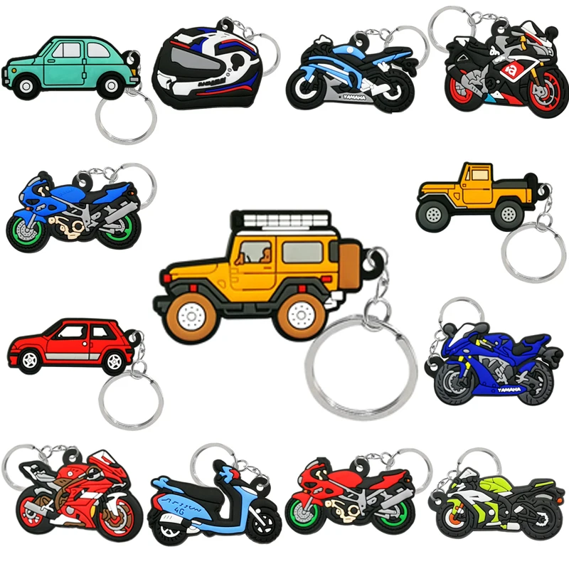 1PCS Fashion Keychain Cartoon Motorcycle Keyring Key Holders Fit Men Car Keys Women Bag Trinkets Accessories Gift Wholesale