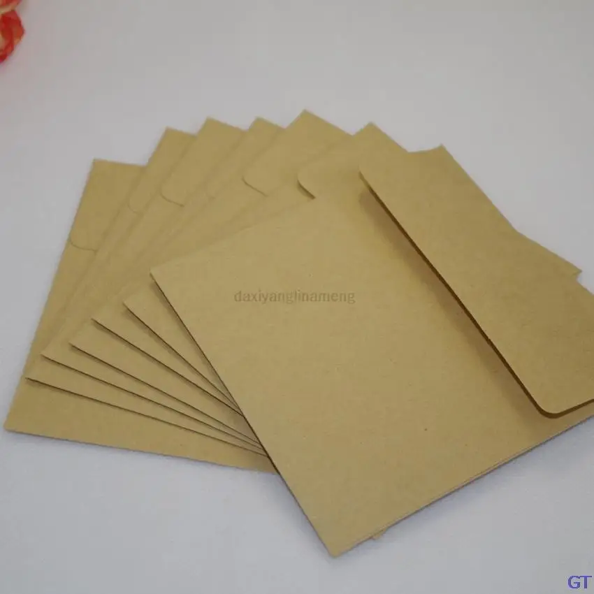 New 100pcs In/ 10x10cm Square Vintage Kraft Multicolor Ordinary Invitation Paper Decorative Wedding Envelope Vip/bank/postcard