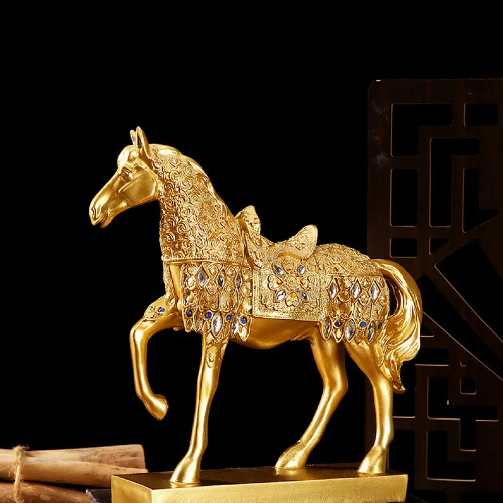Decorative Resin Horse Figurine Modern Home Ornament Statue For Living Room Office Desk Luxury Business Opening Gift Idea