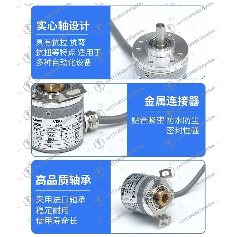DBS36E-S3EK01024 BBEJ BEAK AK AJ GK RK Incremental Rotary Encoder 36mm 6mm Solid Shaft 1024 PPR HTL Push-Pull 7-30V IP65