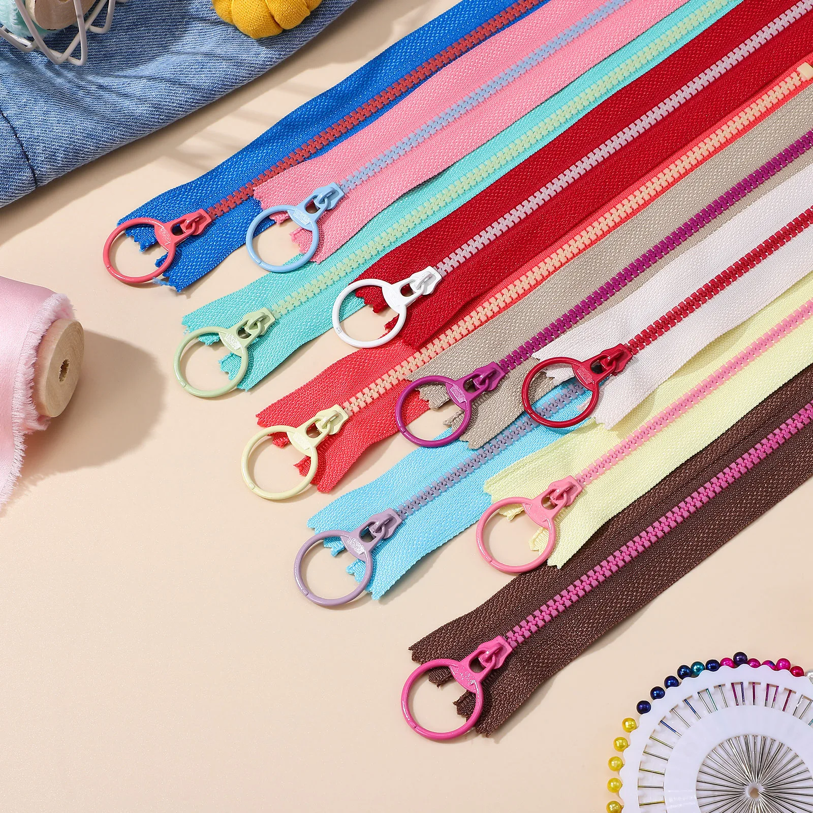 

20 pcs Separating For Sewing Colorful Resin Zippers Strong Durable Universal Replacement Zippers For Bags Purses Clothing Zipper