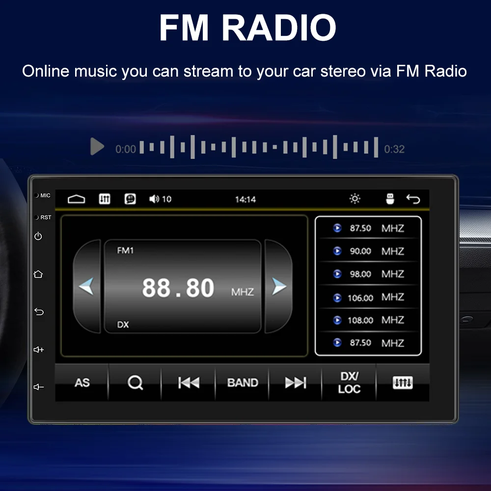 ESSGOO Universal 7 بوصة سلك Apple Carplay Android Auto Double 2 DIN راديو ستيريو للسيارة بلوتوث شاشة تعمل باللمس وصلة مرآة #4