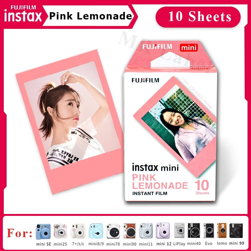 Fujifilm Instax Mini Color Film PINK LEMONADE For Fuji Instant Camera Mini 12 11 8 9 SE Link Liplay EVO LOMO