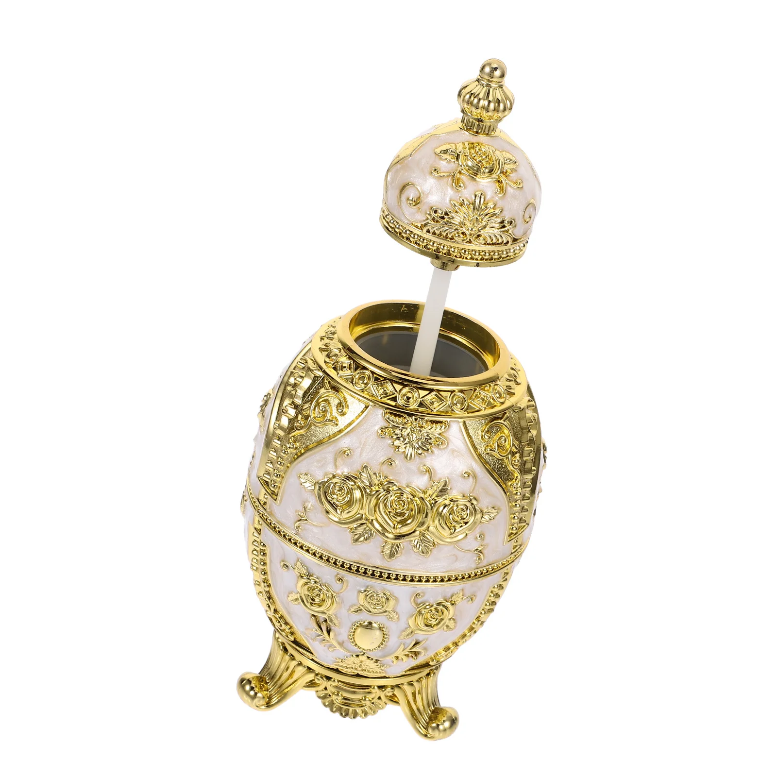 

Pressing Type Toothpick Holder Vintage Rose Pattern Desktop Decorative Dispenser For Kitchen Table Dining Room Home Portable