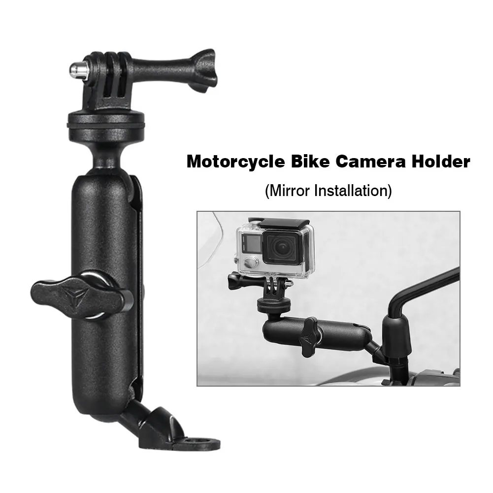 Aluminum Motorcycle Motion Camera Holder Shockproof Rearview Mirror Bracket Handlebar Mount Camera Fasten Stand For GoPro