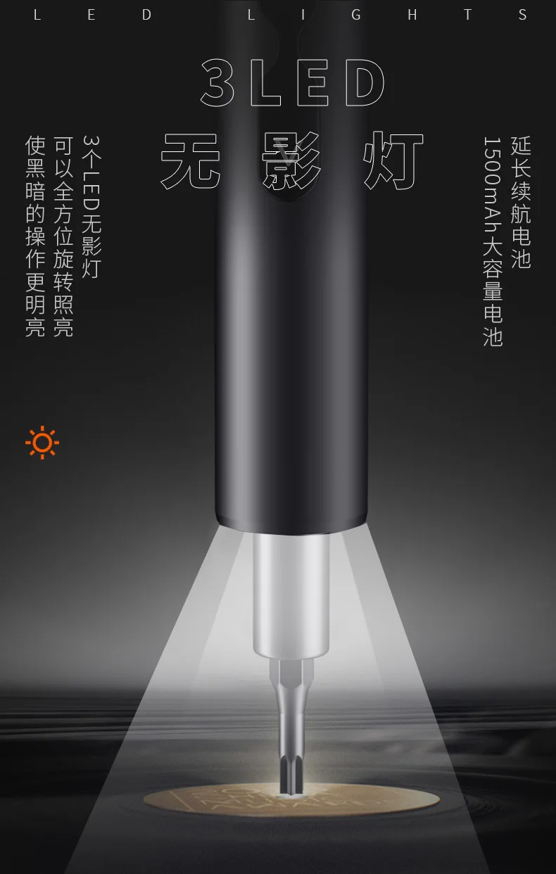 ED120充電式ドライバーセット、十字梅花ドライバーバッチ特殊形状多機能ドライバー