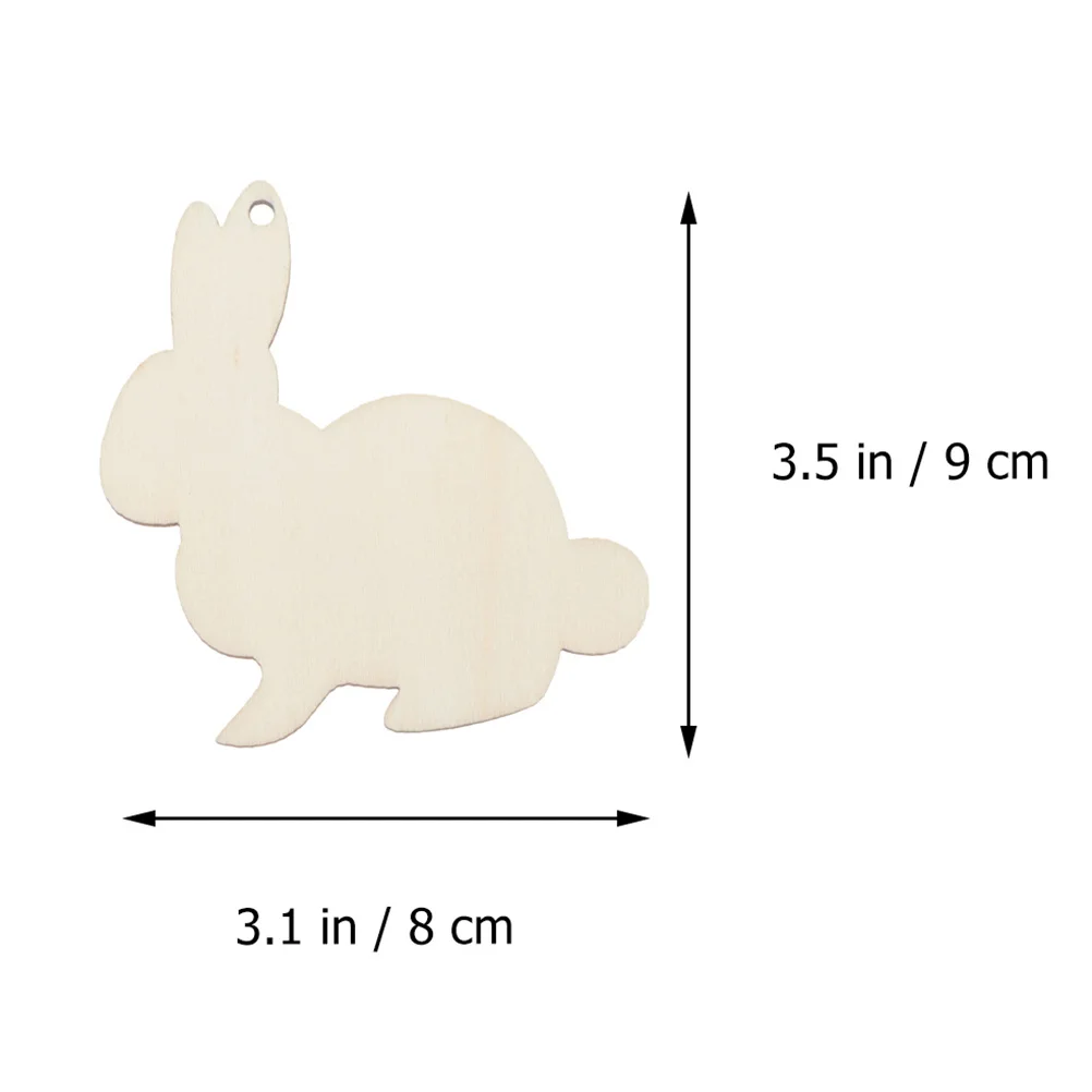 

30 pcs Rabbit Hangings Bunny Wooden Chips For Diy Supplies Easter Decorations Craftwork Festive Pendants Wooden Adornments