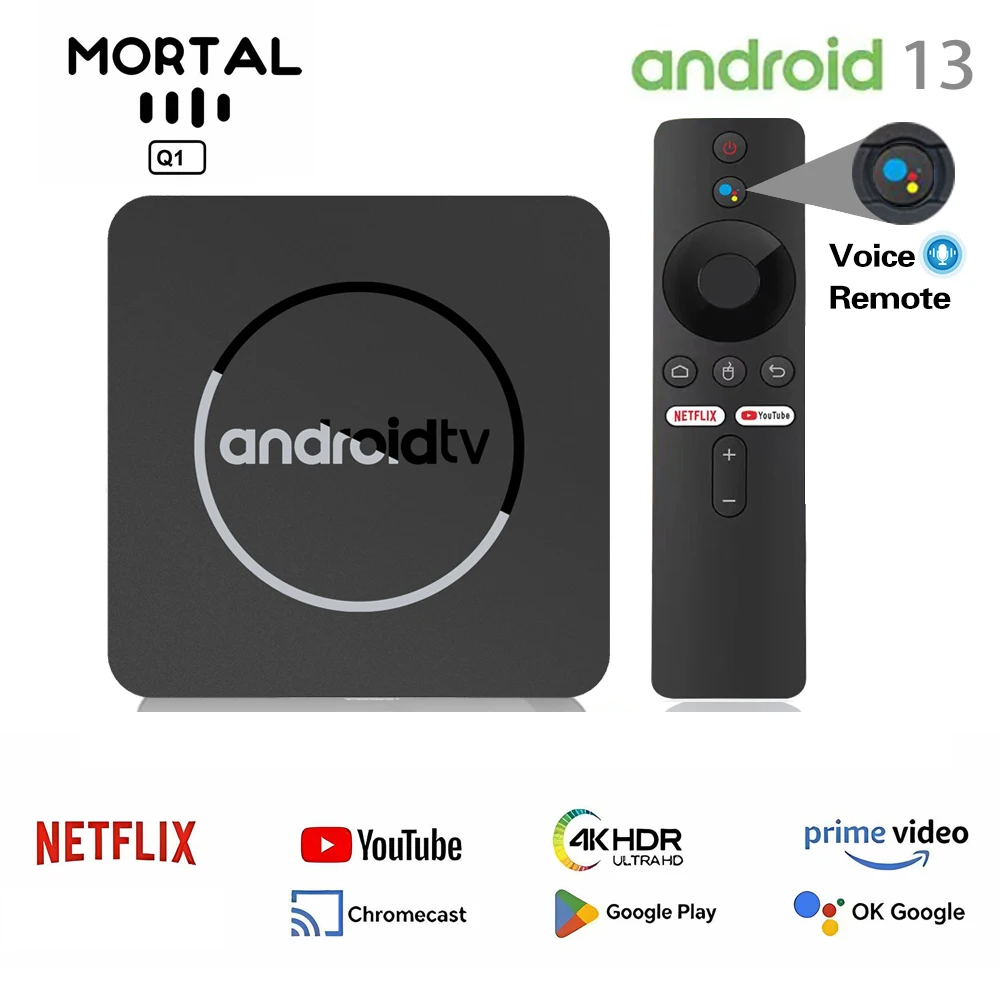 Original Q1 Android13 TV Box Netflix 4K HD AllwinnerH313 Google Assistant Netflix Youtube Streaming Media chromecast Dual 5GWifi