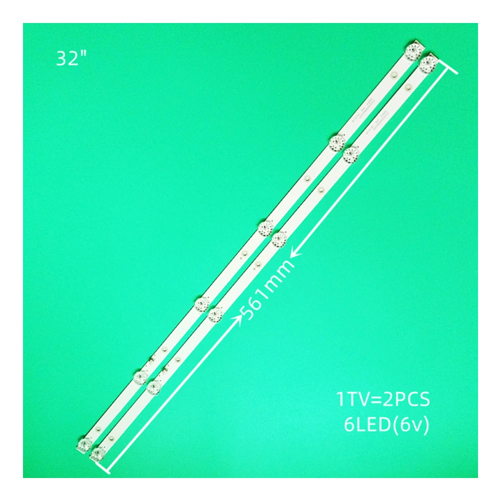 

NVT-32H103W TV's LED Backlight Strips CC02320D562V08 320L(320E9) 2X6 6S1P 1210 Bands Ruler CC02320D562V04 32E9 2X6 16/3/18 560mm