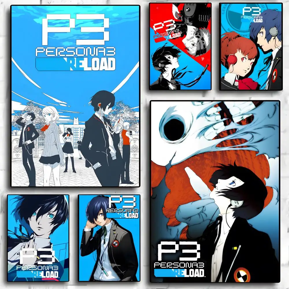 Game P-Persona 3 Painting Calligraphy Anti Wrinkle Canvas Poster Wall Art Home Decor for Living Room