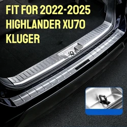 Fit For Toyota Highlander Kluger XU70 2022 2023 2024 2025 Stainless Steel Rear Bumper Door Sill Protector Scuff Plate