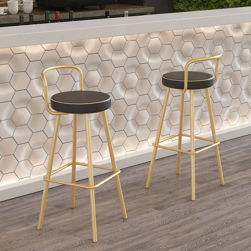 

Gold Design Modern Bar Chairs Stool Lounge Round Simple High Bar Stools Kitchen Nordic Sillas Altas Para Barra Luxury Furniture