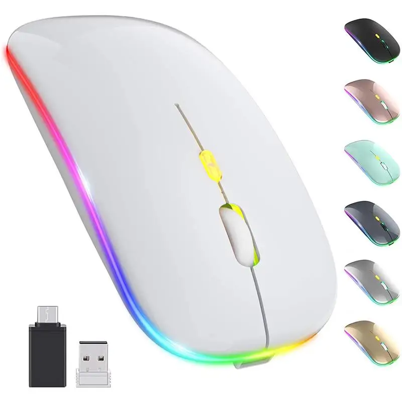 Bluetooth dual-mode mouse silent notebook wireless charging light-emitting silent silent mouse