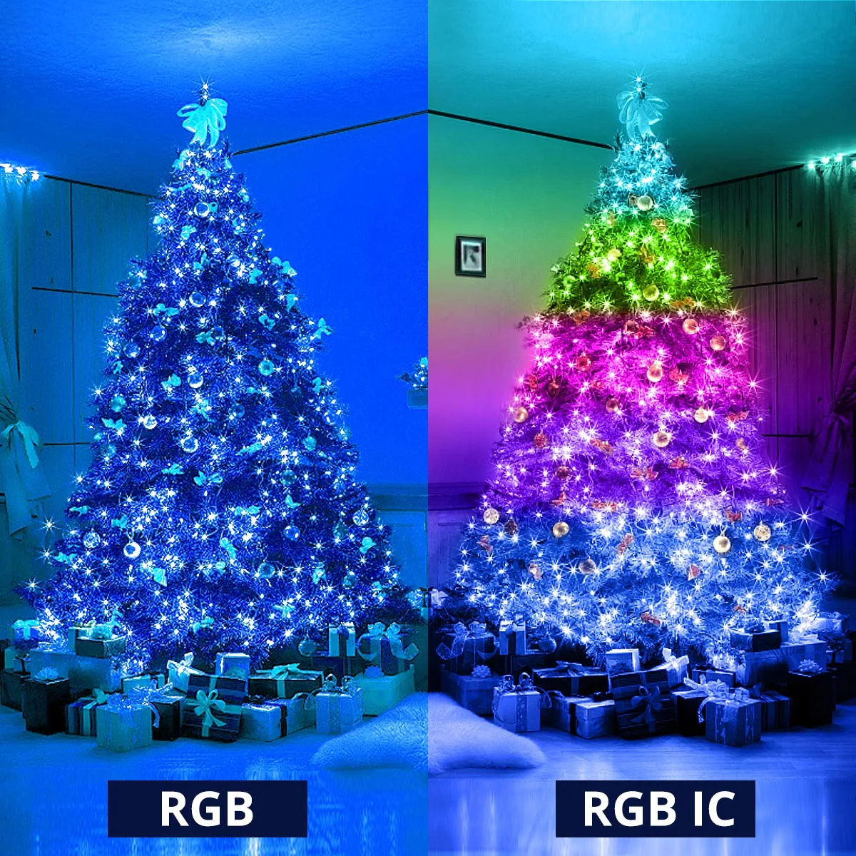 Smart Bluetooth RGB/IC LED String Lights with App Remote Control 10m 66leds USB for Christmas Tree Home Garland Decor Fairy