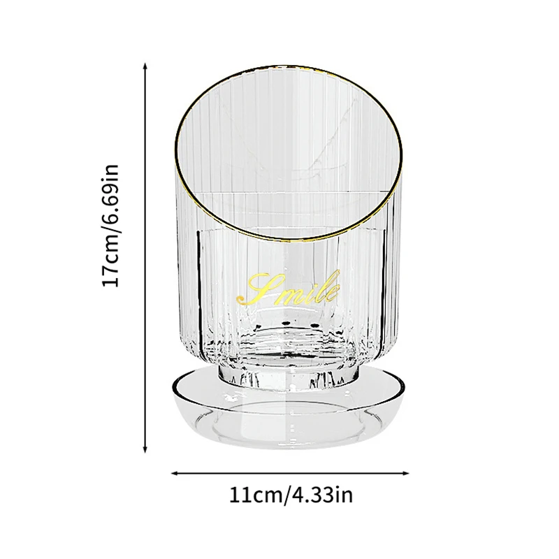 #1Pc 360° Rotating Makeup Brush Holder Luxury Cosmetic Organizer Lipstick Eyebrow Pencil Holder Eye Shadow Storage Box