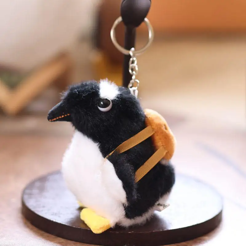 أكياس Kawaii البطريق الصغير أفخم المفاتيح الكرتون محشوة دمية كيرينغ حقيبة قلادة على ظهره معلقة الديكور هدايا عيد الميلاد