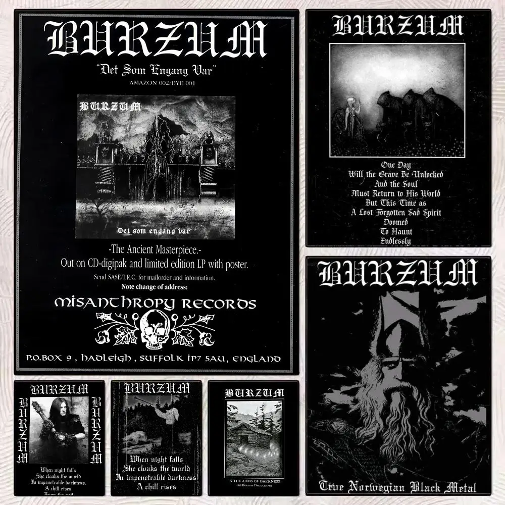 Dark Ambient Band B-Burzum Filosofem Painting Calligraphy Aesthetic Canvas Wall Poster Modern Room Bedroom Cafe Wall Artwork