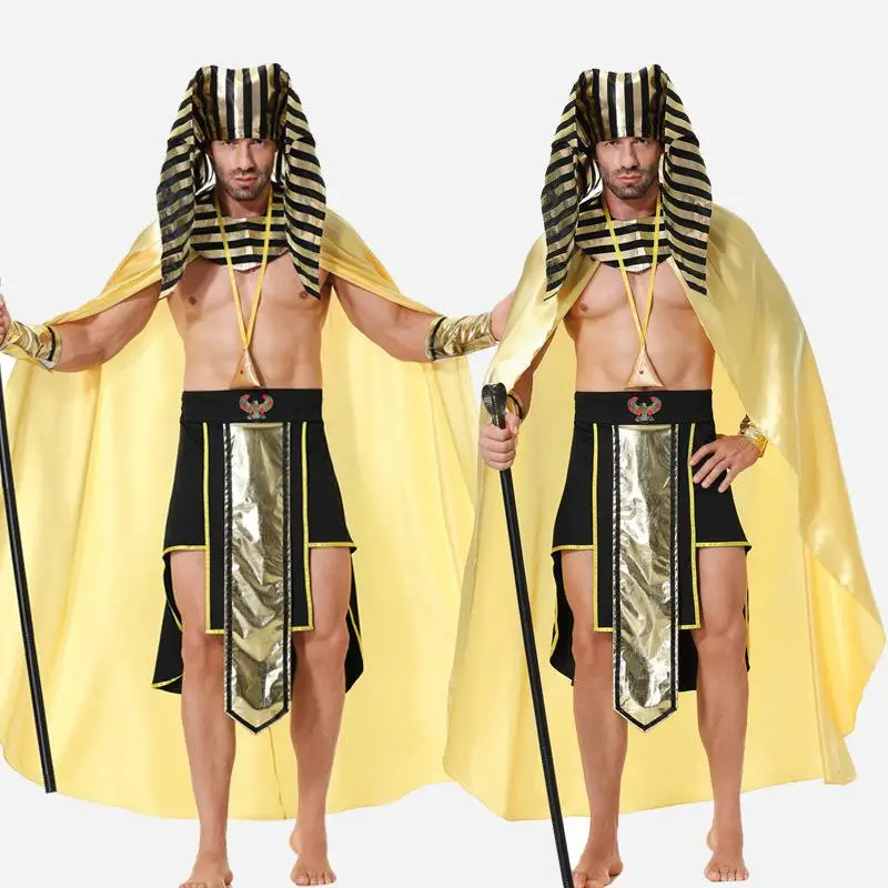 Erwachsene M Pharao Kostüm Halloween Maskerade Par Kleidung Rollenspiel Ägyptischer König Outfit Herren Faion Antikes Ägypten Thema