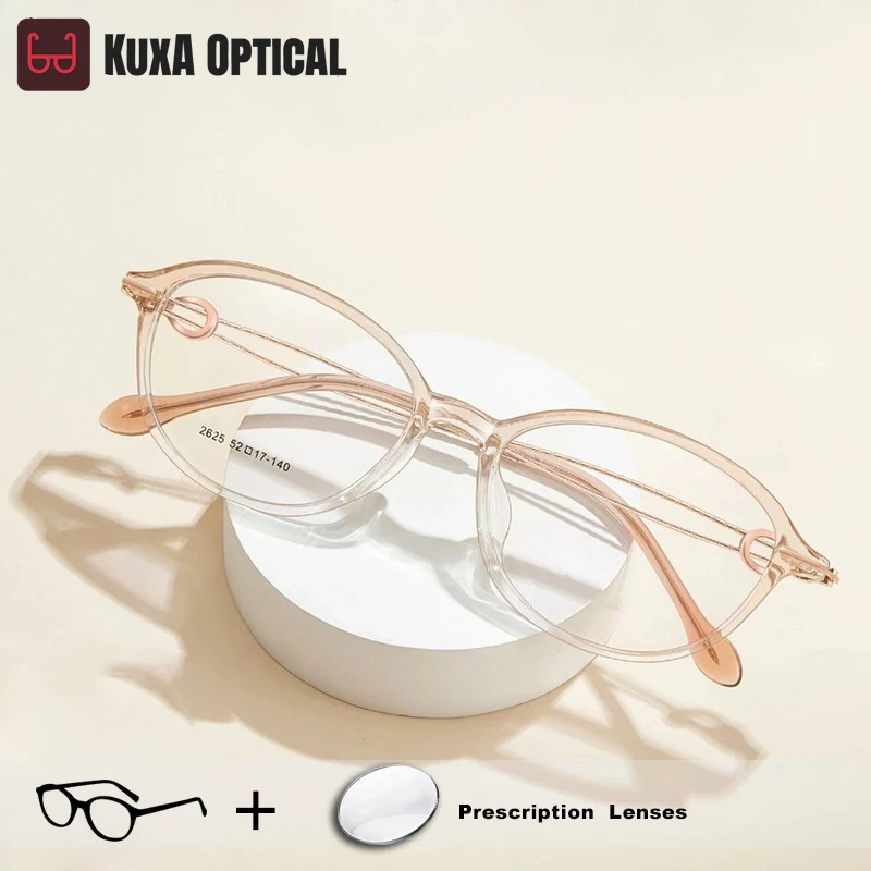 

KUXA TR90 титановые оптические очки в оправе женские рецепты линзы по рецепту Vision правильная близорукость очки для чтения LIGHTWEIGHT
