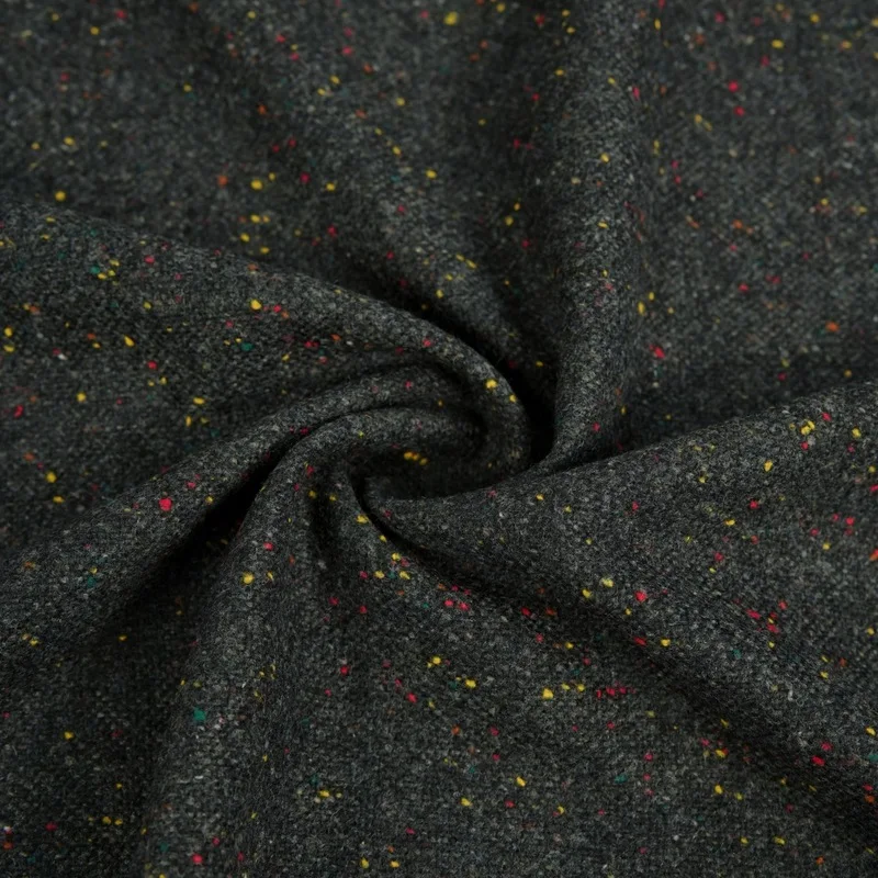 black-and-gray-base-with-red-and-yellow-colorful-dots-jacquard-woolen-fine-woven-fabric-jacket-pants-coat-fabrica