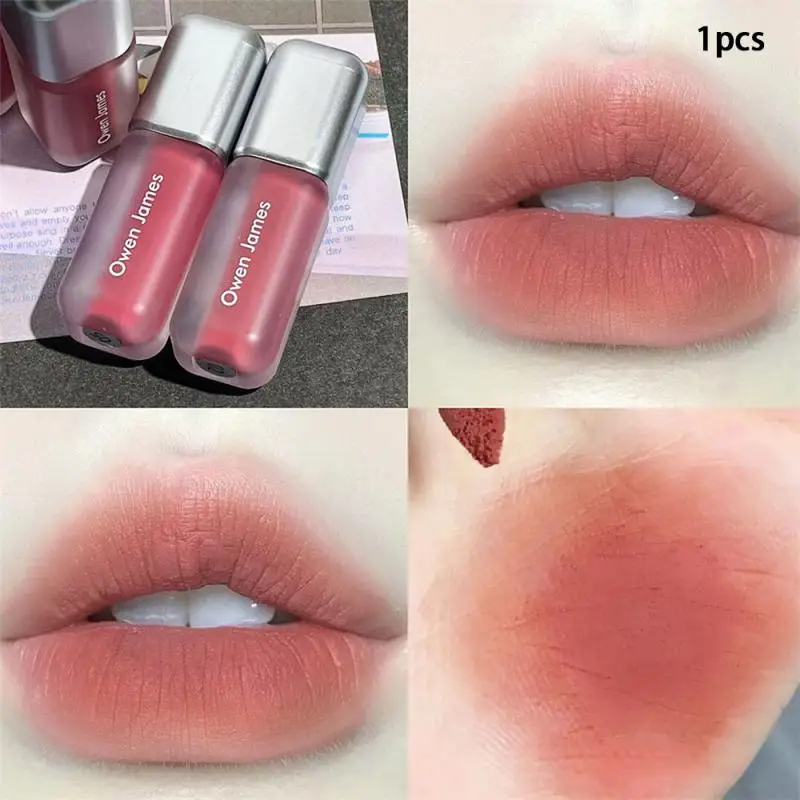 /3pcs Lippenstift Samt Studenten kleine Silber röhre Lippen glasur Farbe fort geschrittene reiche Farbent wicklung weibliche Lippen glasur Make-up