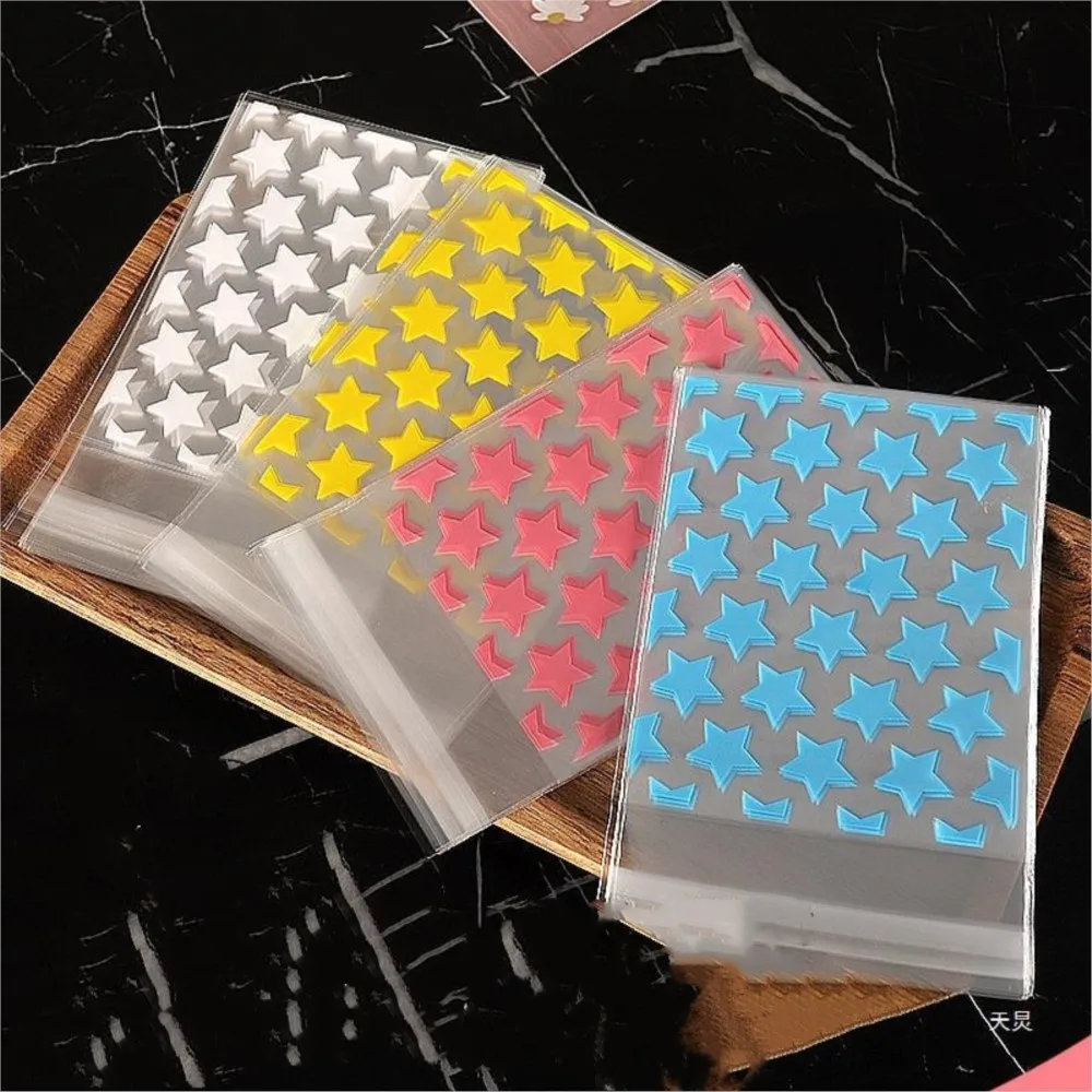 50/100Pcs Transparent Star Jewelry Self-Adhesive Bag Candy Card Storage Packaging For Organizing Display Small Business Supplies