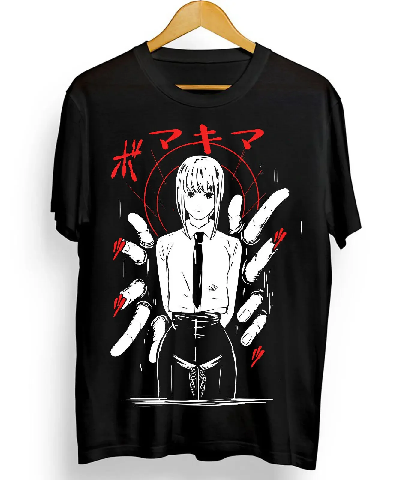 Chainsaw Man Makima T-Shirt Pochita,Anime All Size Black,chainsaw man power