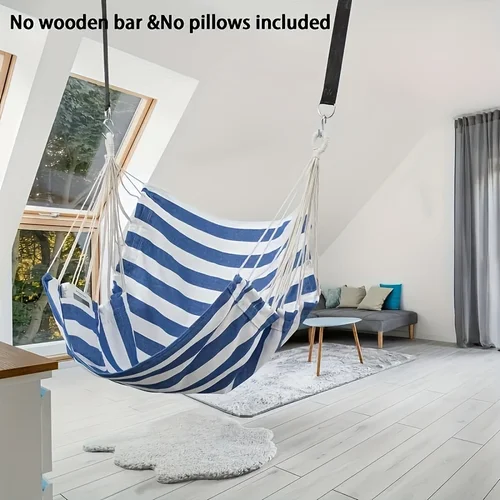 Imagen 2 del producto Columpio de silla hamaca tejida a mano, silla colgante de tela para uso interior y exterior, resistente y cómoda, 1 ud.