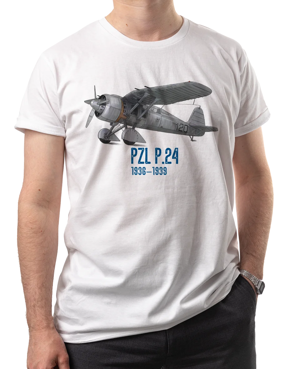 Vintage Polish PZL P.24 Fighter Aircraft T-Shirt New 100% Cotton O-Neck Summer Short Sleeve Casual Mens T-shirt Size S-3XL