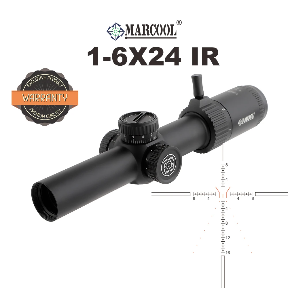 

Marcool 1-6X24 Airsoft Scope for Hunting SFP Compact Rifle Scope Tactical Optical Sight Sniper Scopes 11/20mm Rail for AR15 .223