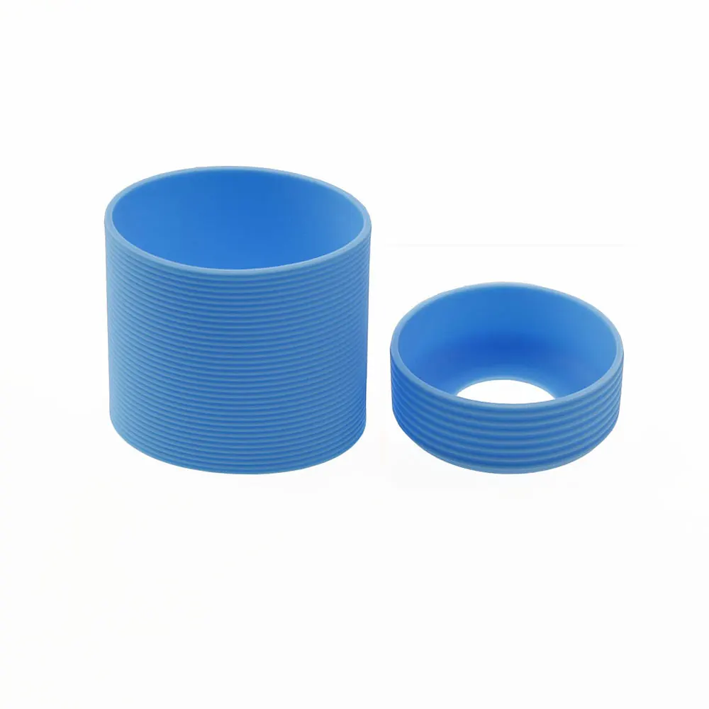 JCD 1Set 6cm Silicone Cup Middle Sleeve Stripe Non-slip Mug Sleeve Glass Bottle Cover Anti Scalding Cup Bottom Cover