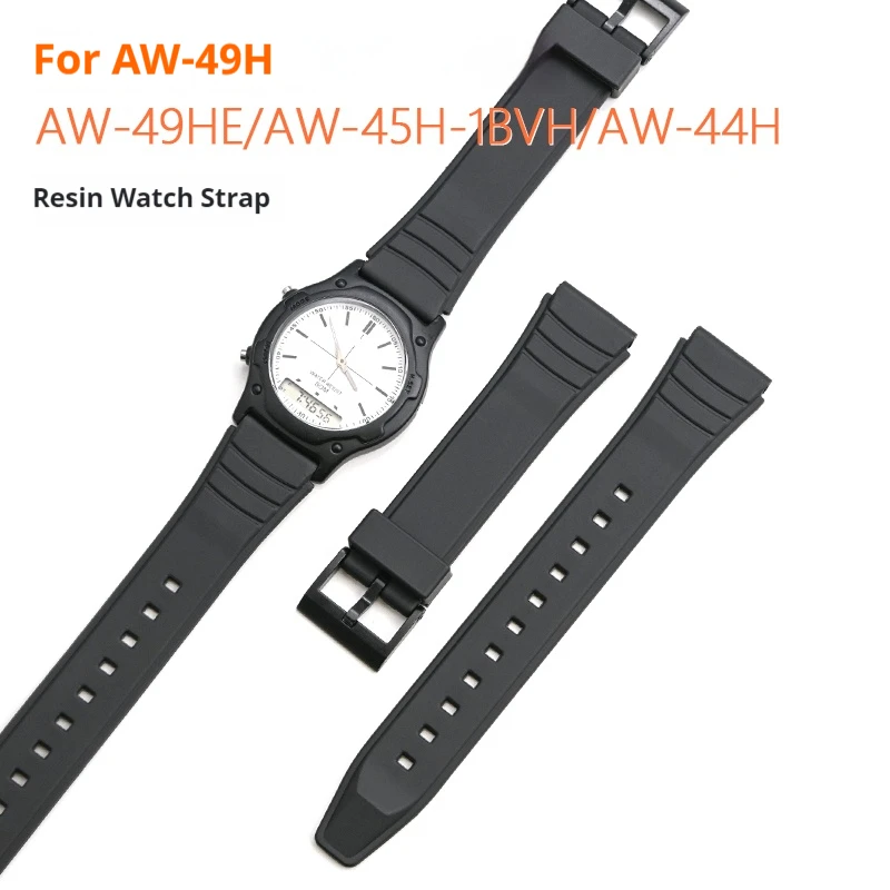 

Ремешок для Casio AW-49 AW-45 AW-44H, черный выпуклый силиконовый ремешок из смолы для часов для мужчин и женщин, спортивный водонепроницаемый браслет, аксессуары 20 мм