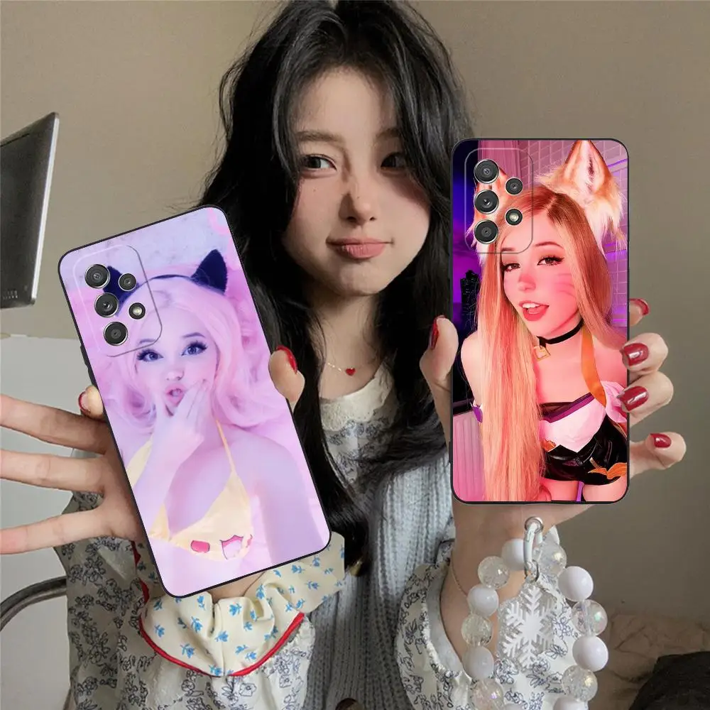 Belle Delphine Phone Case for Samsung Galaxy M55 54 42 35 34 33 32 23 22 15 14 13 12 F55 5G Soft TPU Shockproof Cover