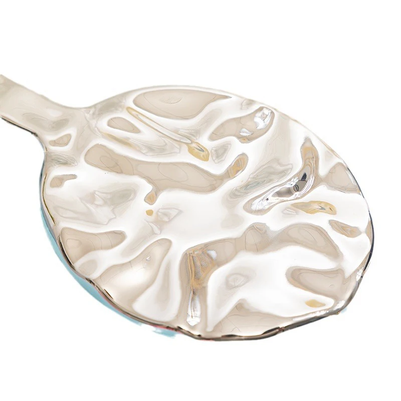 กระจกแต่งหน้าแบบพกพา ทรงวงรี ชุบเงิน/ทอง 1 ชิ้น อุปกรณ์เสริมแต่งหน้าขนาดเล็ก