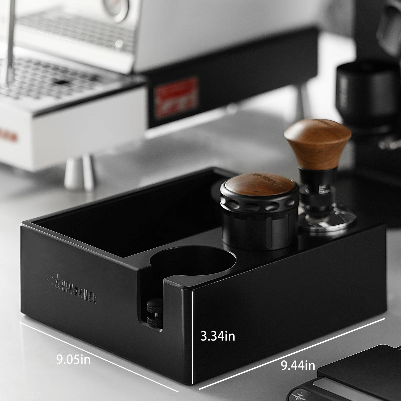 

MHW-3BOMBER Coffee Knock Box ABS Adjustable Tamping Station Fit 51-58mm Espresso Portafilter Barista Coffee Accessories