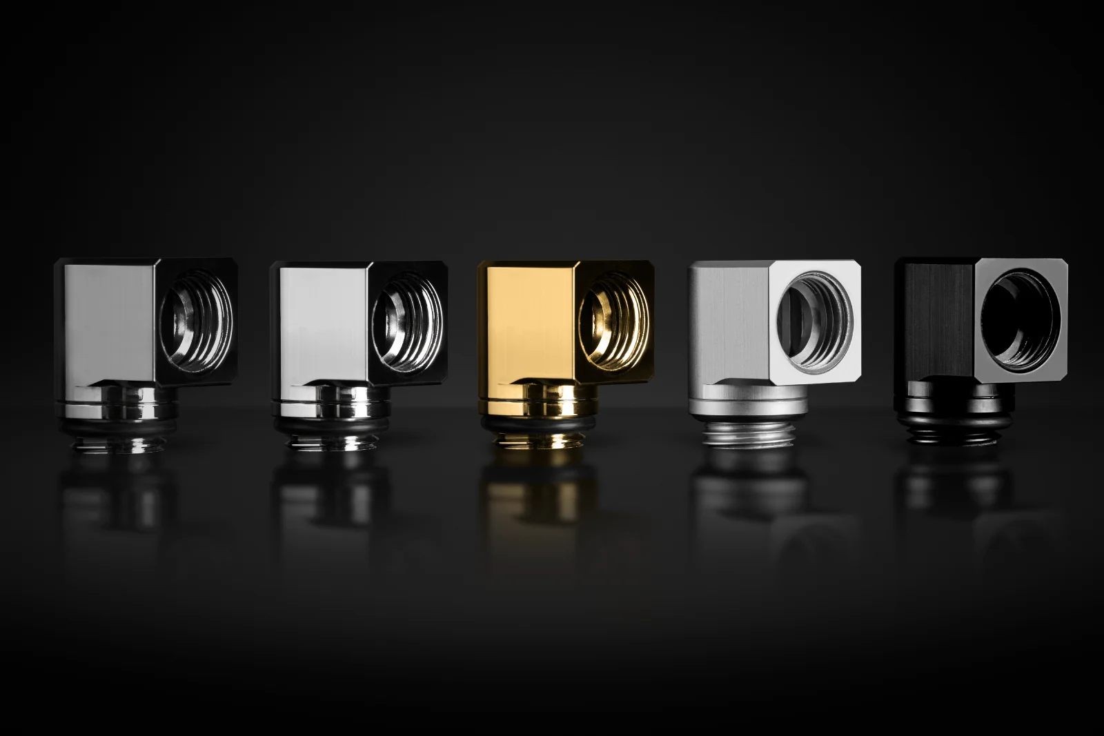 EK-Quantum Torque series gold adapter fittings, G1/4 thread, pure copper, Computer water cooling accessories