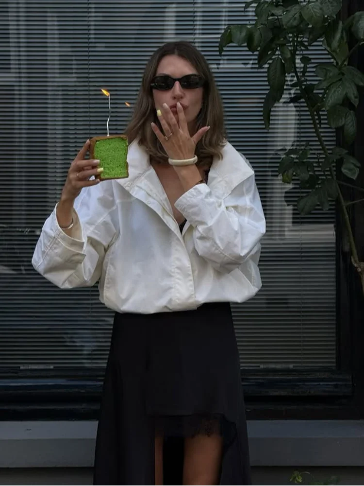 

Куртка с воротником-стойкой и шнурком, женская свободная однотонная куртка на молнии с длинными рукавами, уличная повседневная модная женская новая шикарная куртка