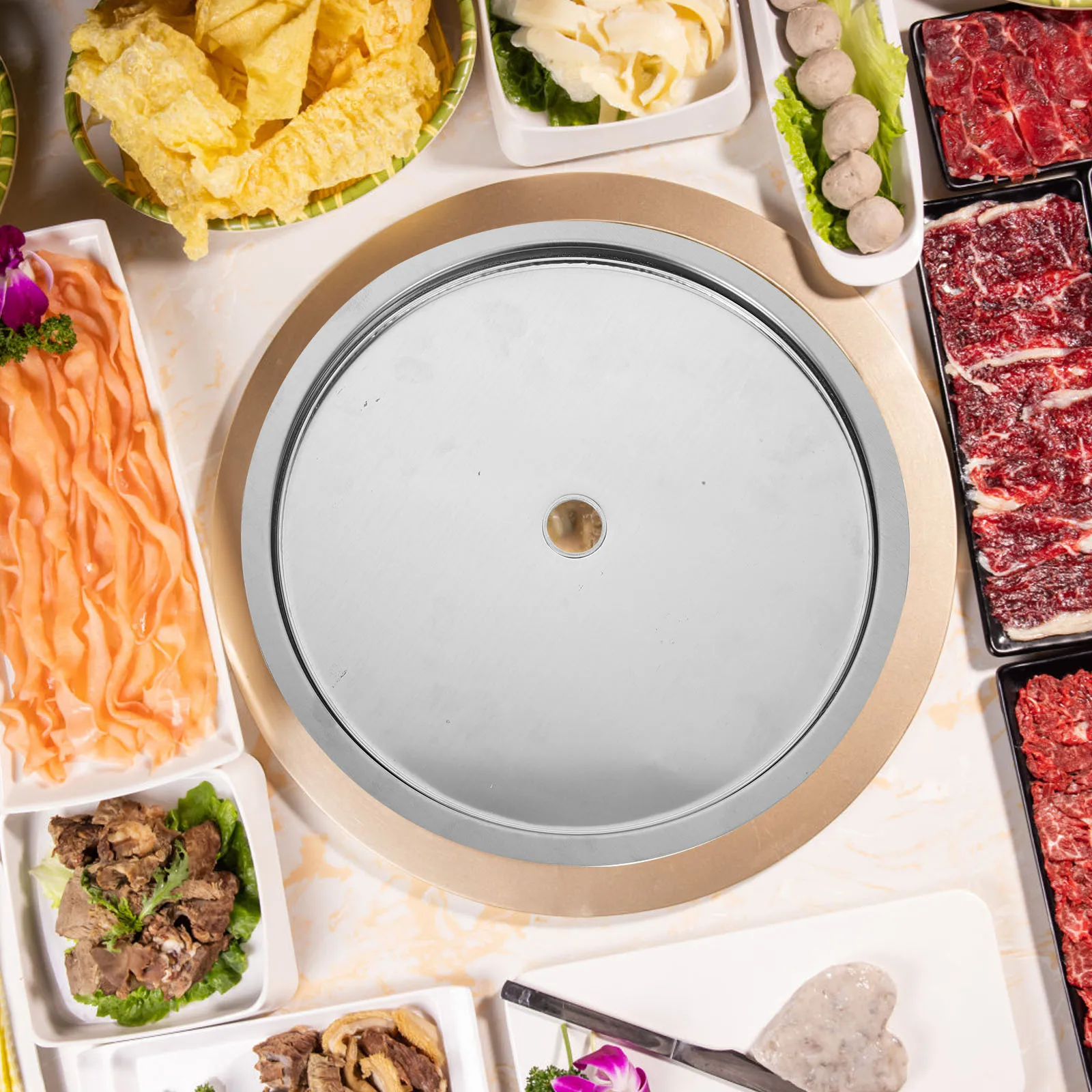

Hotpot Lid 288mm Sinking Ring Stainless Steel Induction Cooker Electric Stove Pot Table Diffuser Adapter Plate