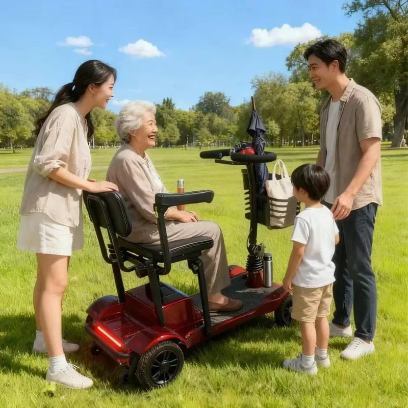 Electric Wheelchair for Elderly and Disabled Intelligent Fully Automatic Four Wheel Mobility Scooter with Toilet Function
