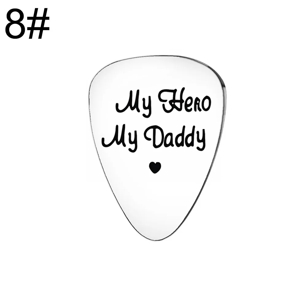 3* Stainless Steel Guitar Picks Bass Pick Family Birthday Christmas Gift Engraved Music Accessory I Couldn\'t Pick A Better DAD