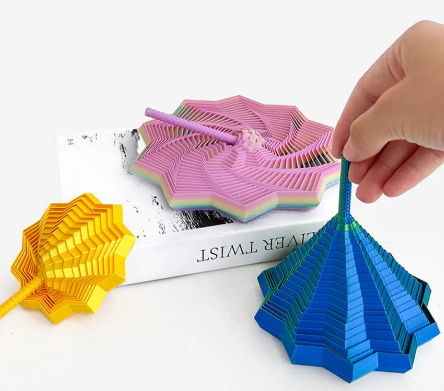 Polygonal Spiral Stereo Soothing Fidgety Decompression Artifact With Handle Fingertip Star Toy Decompression And Relaxation.