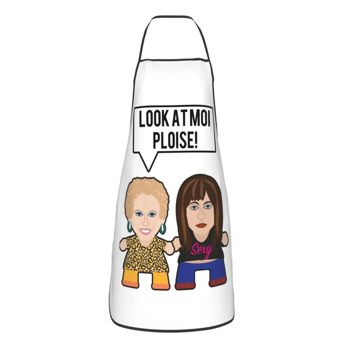 Funny Look At Moi Ploise Bib Apron  Unisex Kitchen Chef  Sitcom Kath & Kim Tablier Cuisine for Cooking Baking Gardening