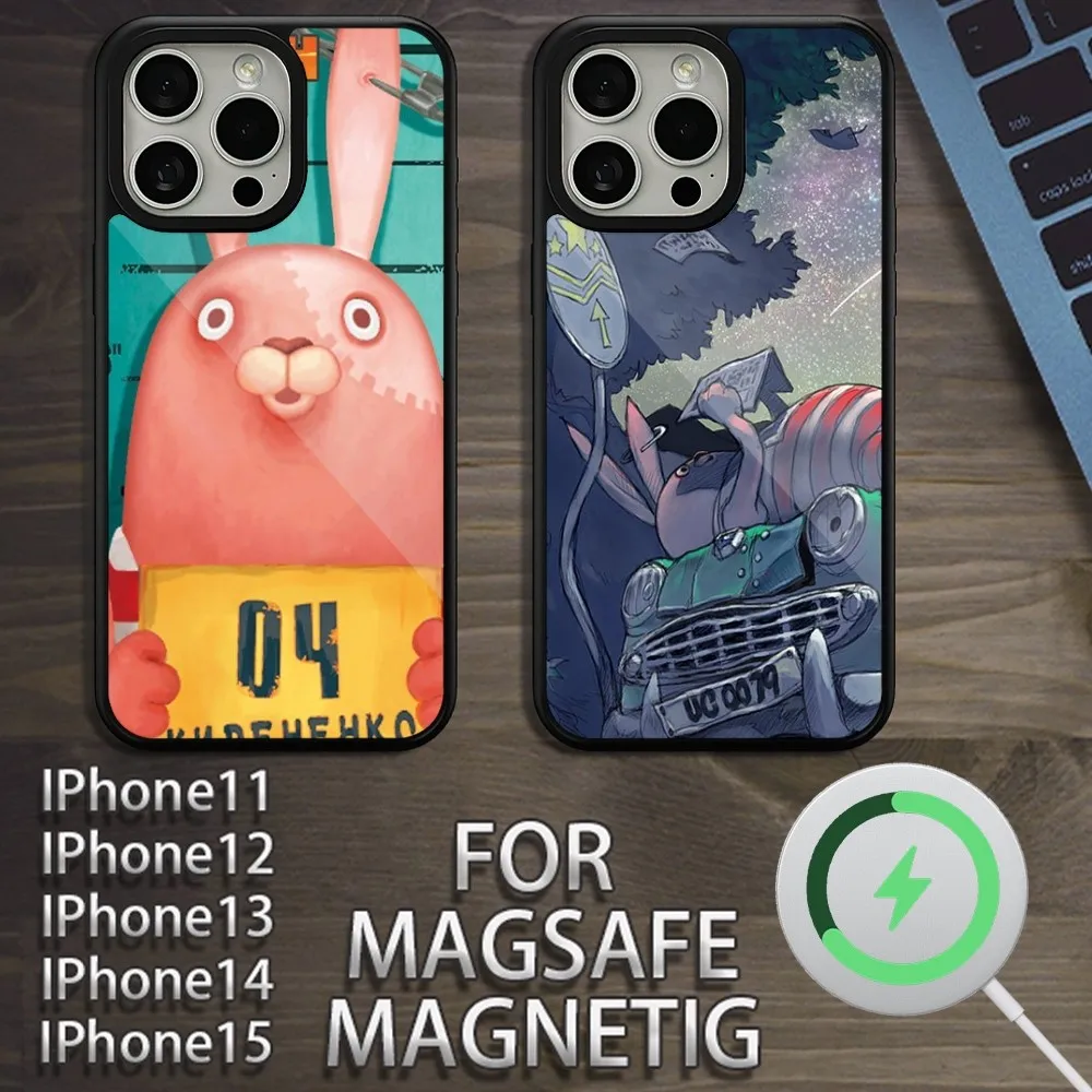 Cute Cartoon Usavich  Phone Case For iPhone 15 14 13 12 11 Pro Max Plus Magsafe Magnetic Wireless Charging Cover