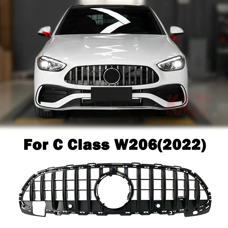 

Front Grille Grill Bumper GT Style For Mercedes Benz C Class Klass W206 C220 C220dAMG Line Engine Air Inlet Car Refit Body Kit